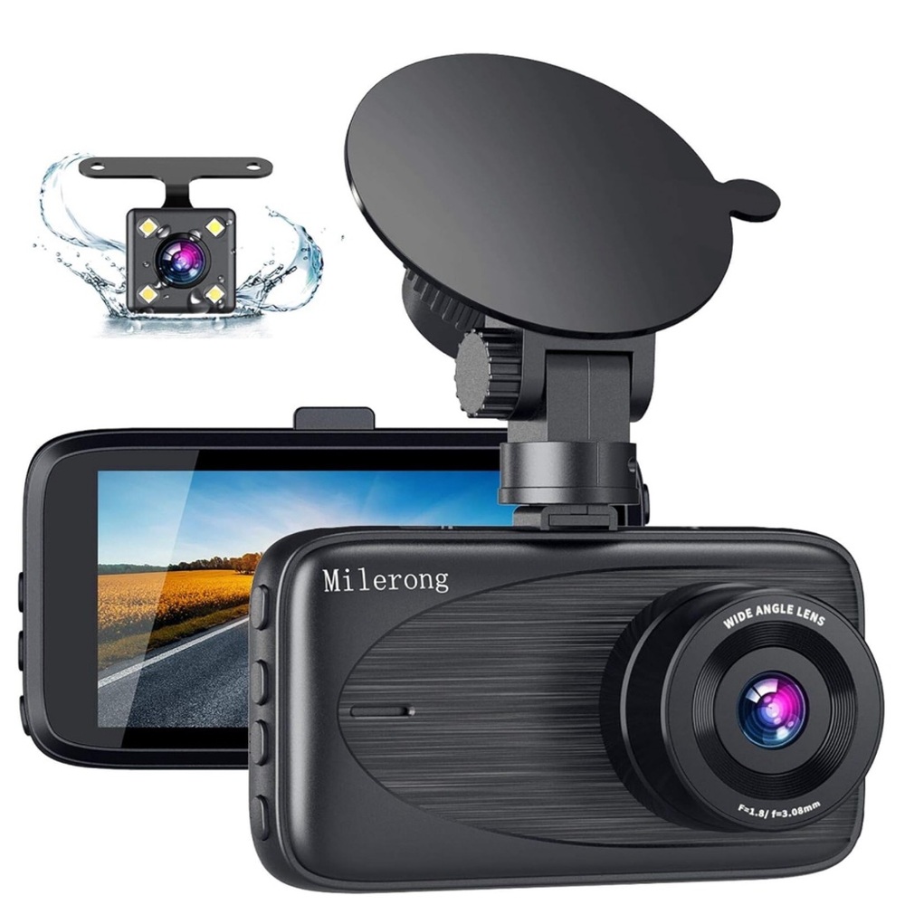 Milerong 1080P FHD Dash Camera for Cars Dash Cam Front and Rear